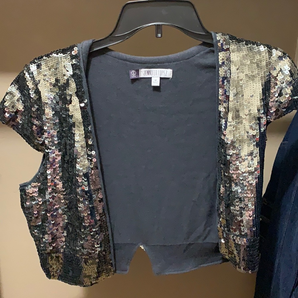JLO sequin half vest